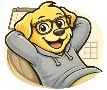 Pet owner enjoying free time with family instead of yard cleanup